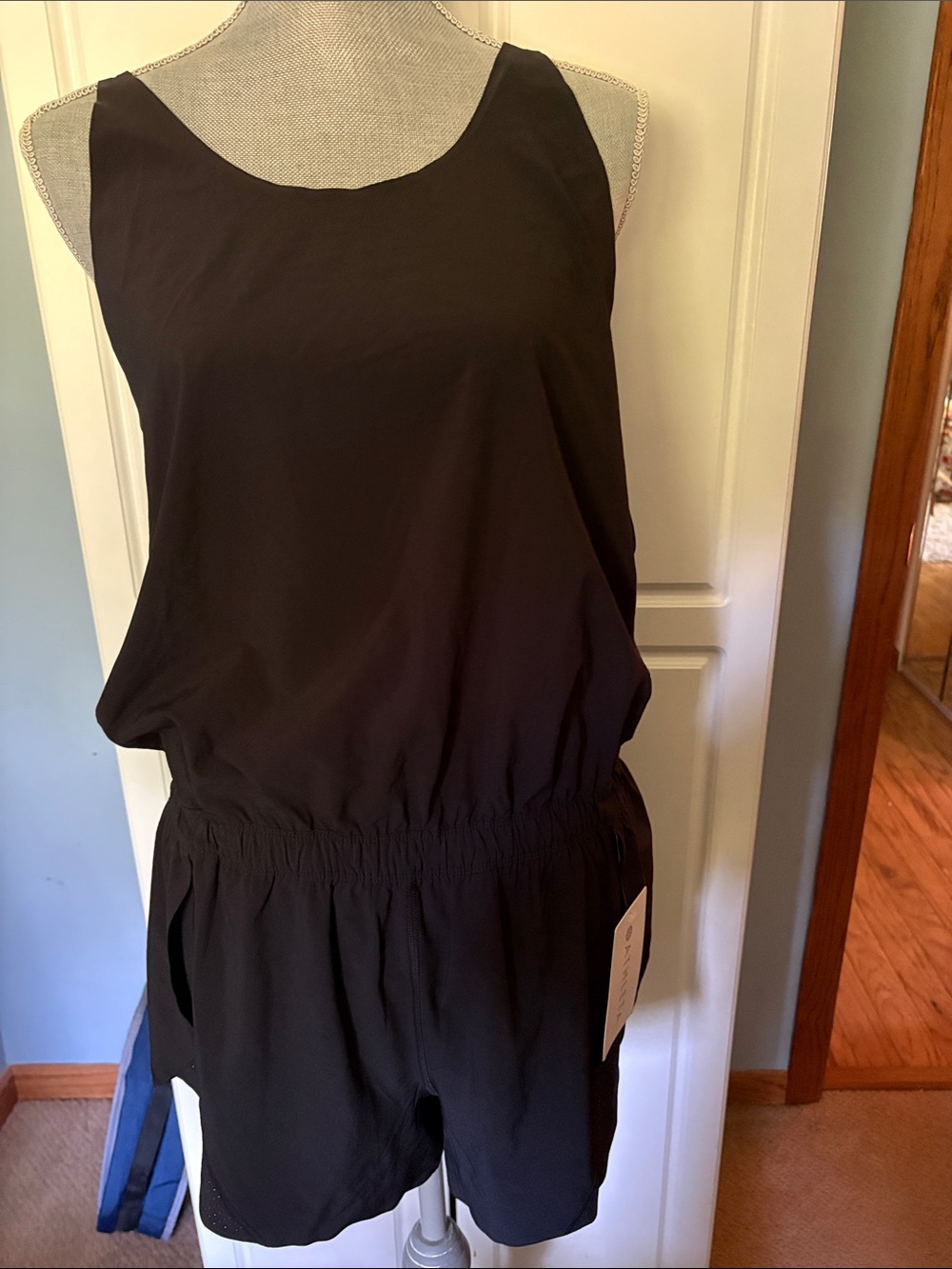 ATHLETA Black Romper Swim Cover up Shorts New with Tag Size Large